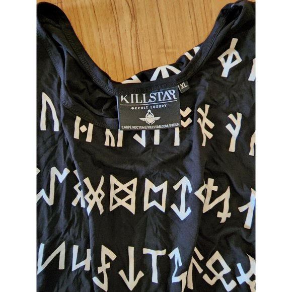 Killstar Black and White Rune Dress - Picture 2 of 3